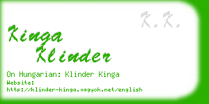 kinga klinder business card